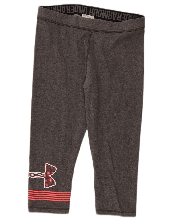 Damskie legginsy Capri Under Armour Graphic UK 14, średnioszare, bawełniane
