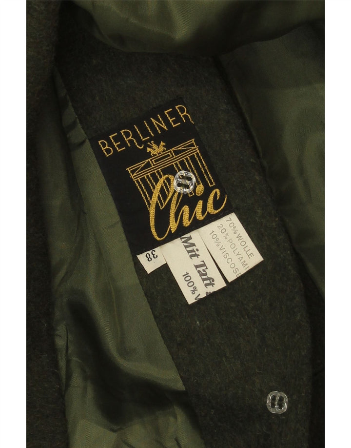 Vintage damski płaszcz ponczo EU 38, średnia wełna khaki