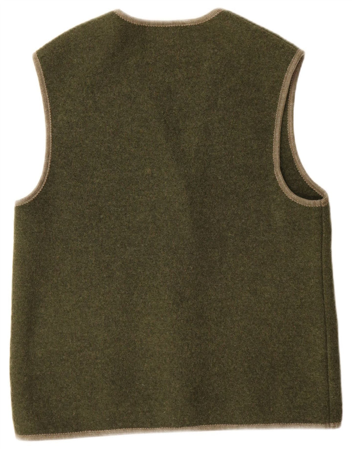 Kamizelka damska Vintage UK 14, średnia wełna khaki