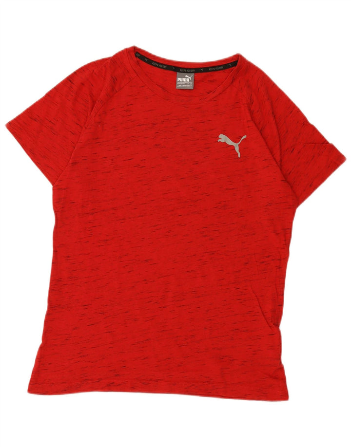 T-shirt męski Puma, bawełniany, średni, czerwony, w plamki