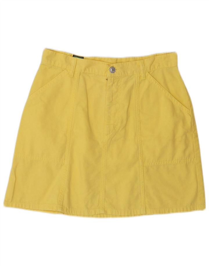 Spódnica mini damska Benetton IT 44 Medium W28 Żółta bawełna