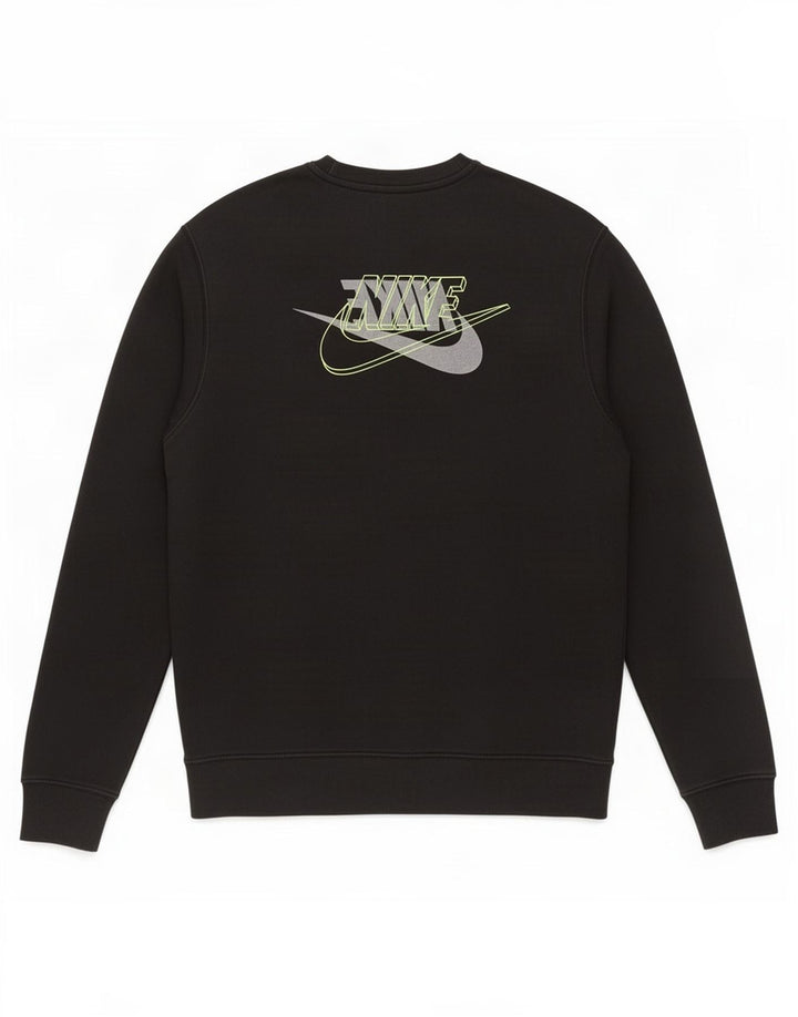 Męski sweter z grafiką Nike, mały, czarny, bawełniany