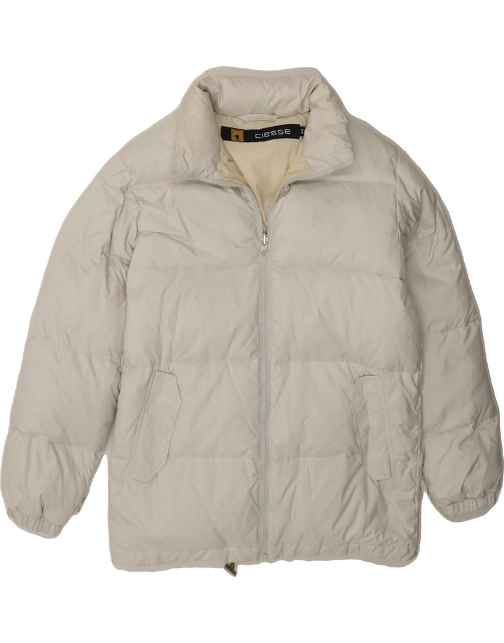 CIESSE PIUMINI Womens Padded Jacket IT 44 Medium Off White Polyester Vintage Ciesse Piumini and Second-Hand Ciesse Piumini from Messina Hembry 