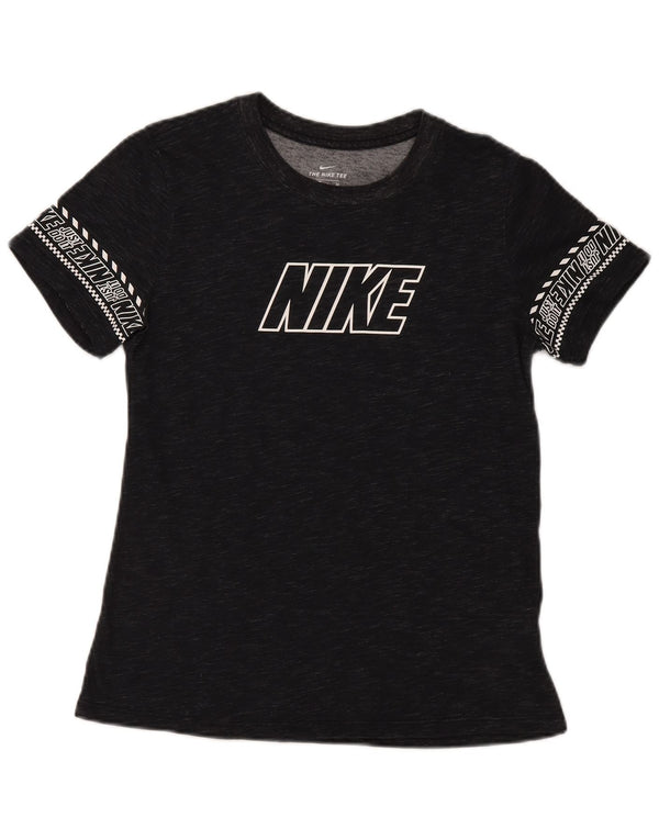 Damska koszulka z krótkim rękawem Nike Dri Fit z grafiką Top UK 10, mała czarna