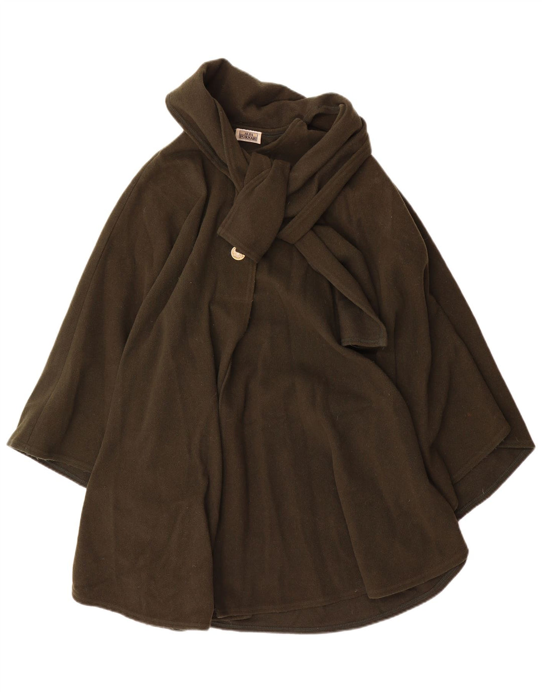 Damski płaszcz poncho Alba Fornari w jednym rozmiarze, wełna khaki