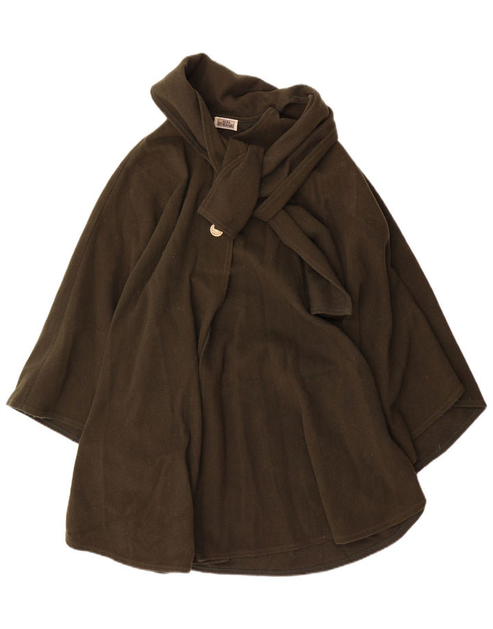 Damski płaszcz poncho Alba Fornari w jednym rozmiarze, wełna khaki