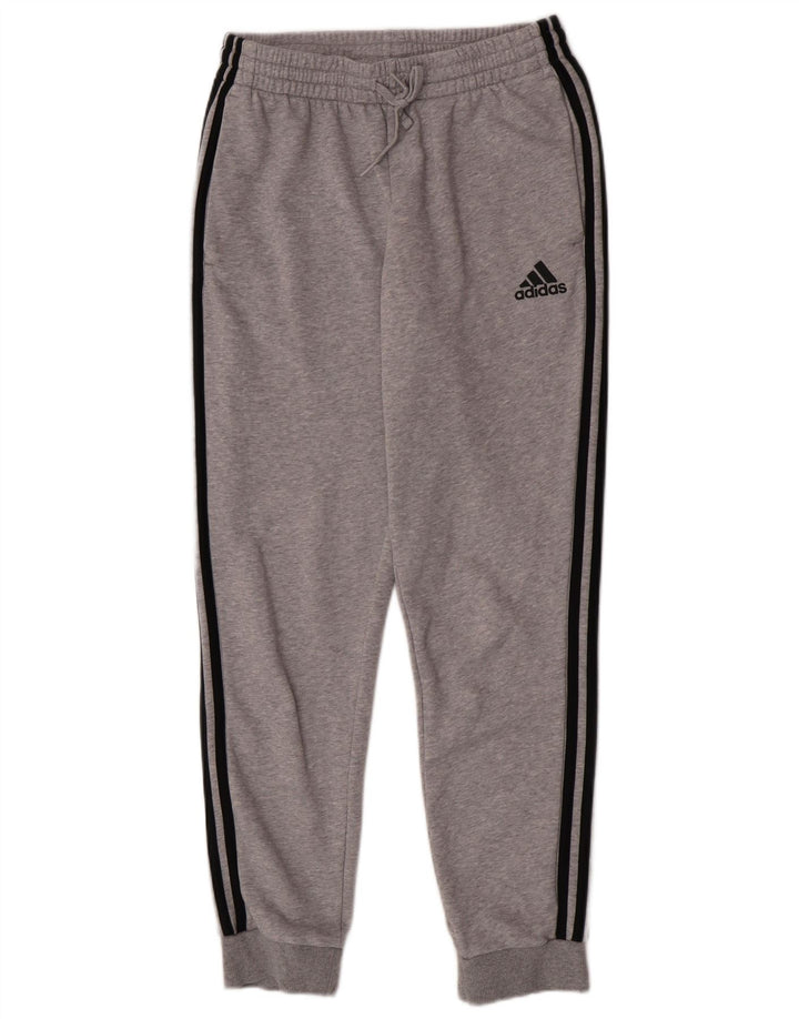 Męskie spodnie dresowe Adidas, średnioszare, bawełniane