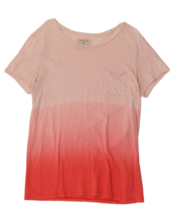 Koszulka męska Guess Top UK 36 XS, różowa, bawełniana z blokami kolorów