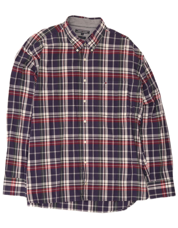 Męska koszula Tommy Hilfiger New York Fit 2XL, granatowa, bawełniana w kratkę