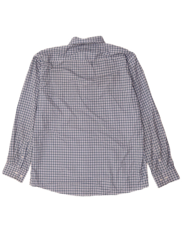 Męska koszula o dopasowanym kroju Nautica, rozmiar 17 1/2 XL, poliester w niebieską kratkę