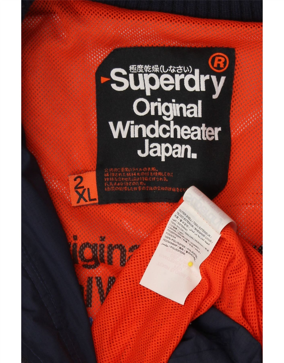 Damska wiatrówka przeciwdeszczowa Superdry UK 20 2XL Granatowy nylon