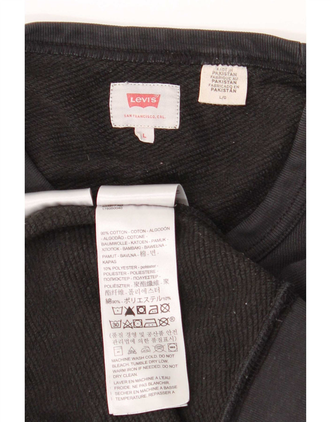 Męska bluza Levi's z grafiką o regularnym kroju, duża, czarna, bawełniana