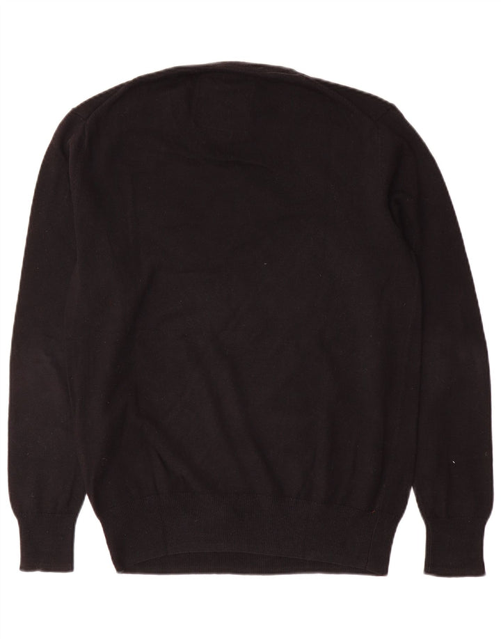 Męski sweter Superdry z dekoltem w kształcie litery V, średniej wielkości, czarny, bawełniany