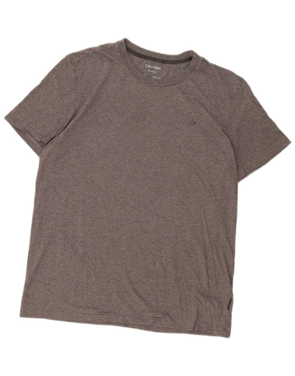 Męski T-shirt Calvin Klein, duży, szary, bawełniany