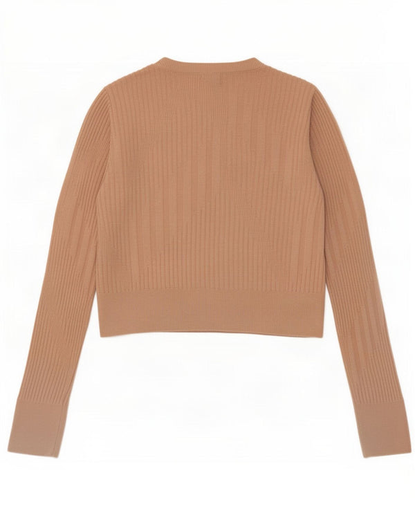 Damski sweter Topshop z dekoltem w łódkę, UK 12, średni beż, wiskoza