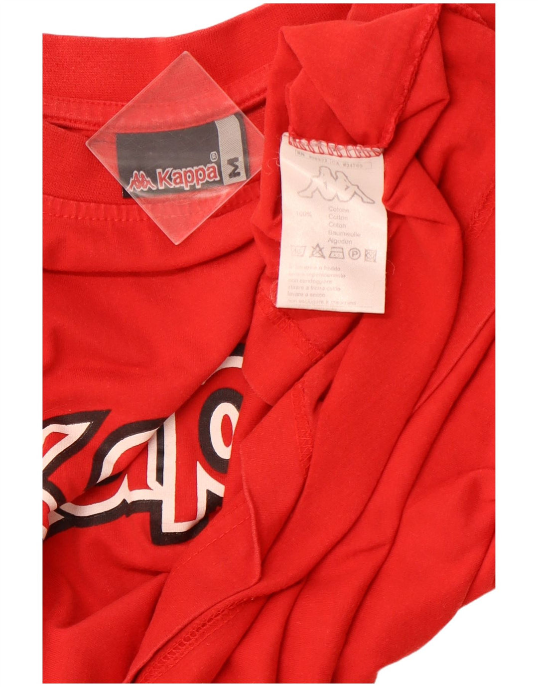 Męska koszulka z grafiką KAPPA, bawełniana, średnia czerwona