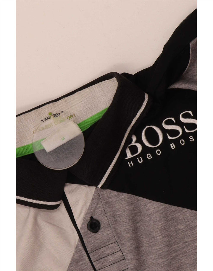 Męska koszulka polo Hugo Boss z grafiką, w średnim kolorze czarnym