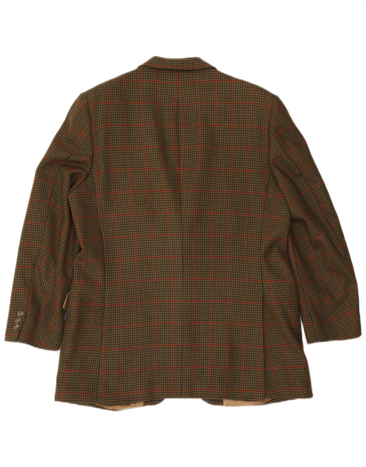 Męska marynarka zapinana na 2 guziki Gieves & Hawkes UK 44 2XL Khaki w pepitkę