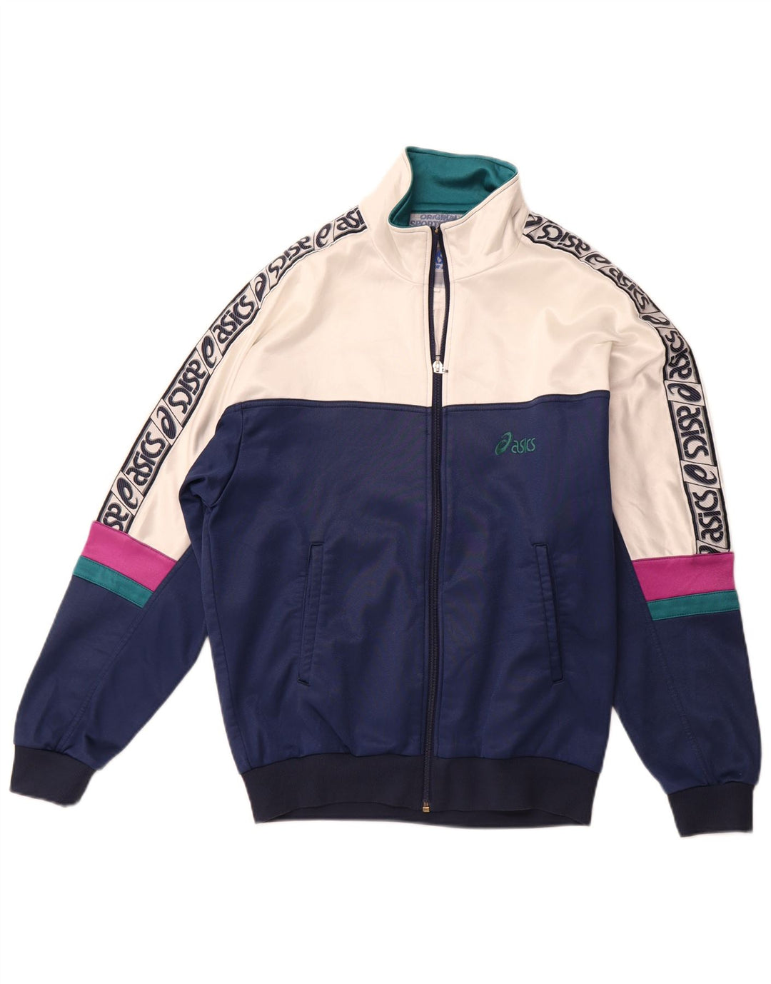 Pełny dres damski Asics IT 48 XL Granatowy poliamid z blokami kolorów