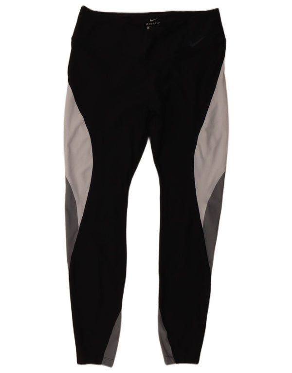 Damskie legginsy Nike Dri Fit UK 14, duże czarne bloki kolorów