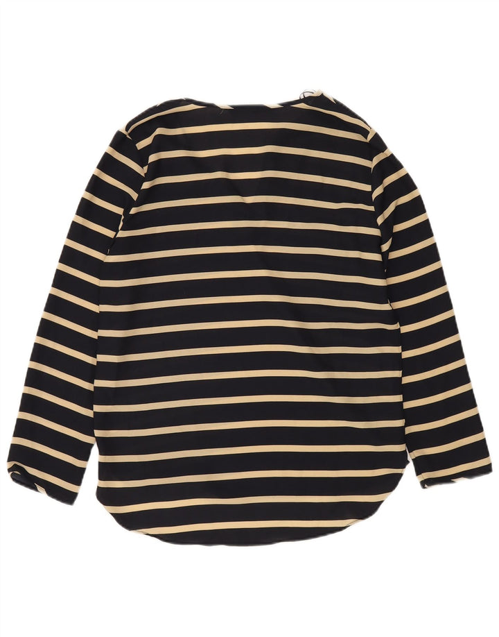 Damska bluzka z długim rękawem Zara Top UK 10 w małe granatowe paski