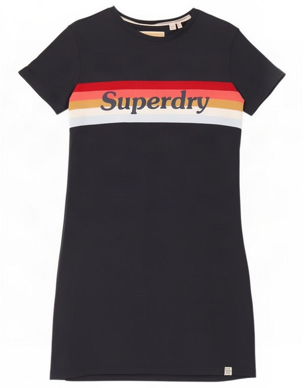 Damska koszulka z grafiką Superdry UK 10 Mała granatowa Kolorblok