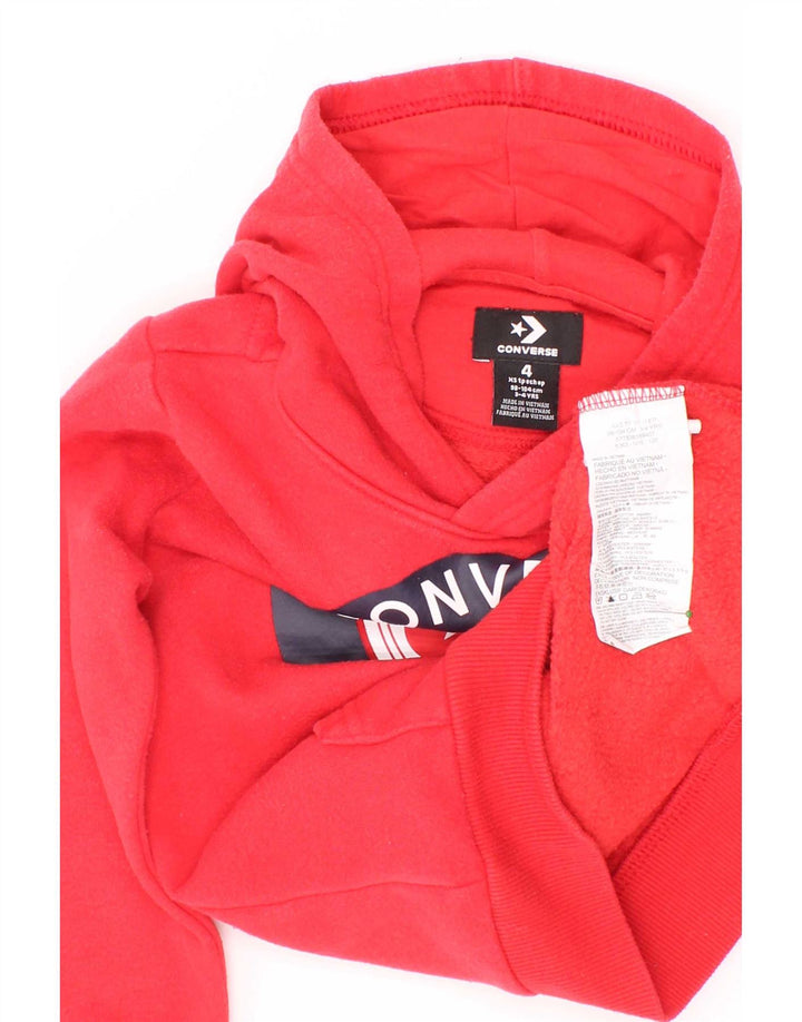 Chłopięcy sweter z kapturem Converse z grafiką 3-4 lata, czerwony, bawełniany