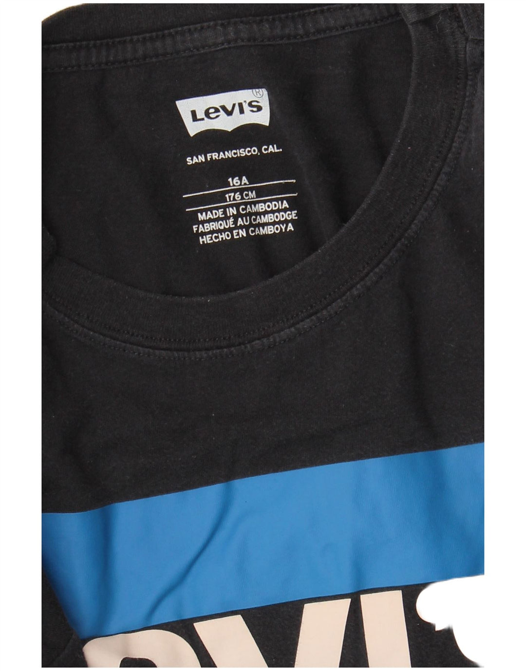 Chłopięcy T-shirt z grafiką Levi's, 15-16 lat, czarny