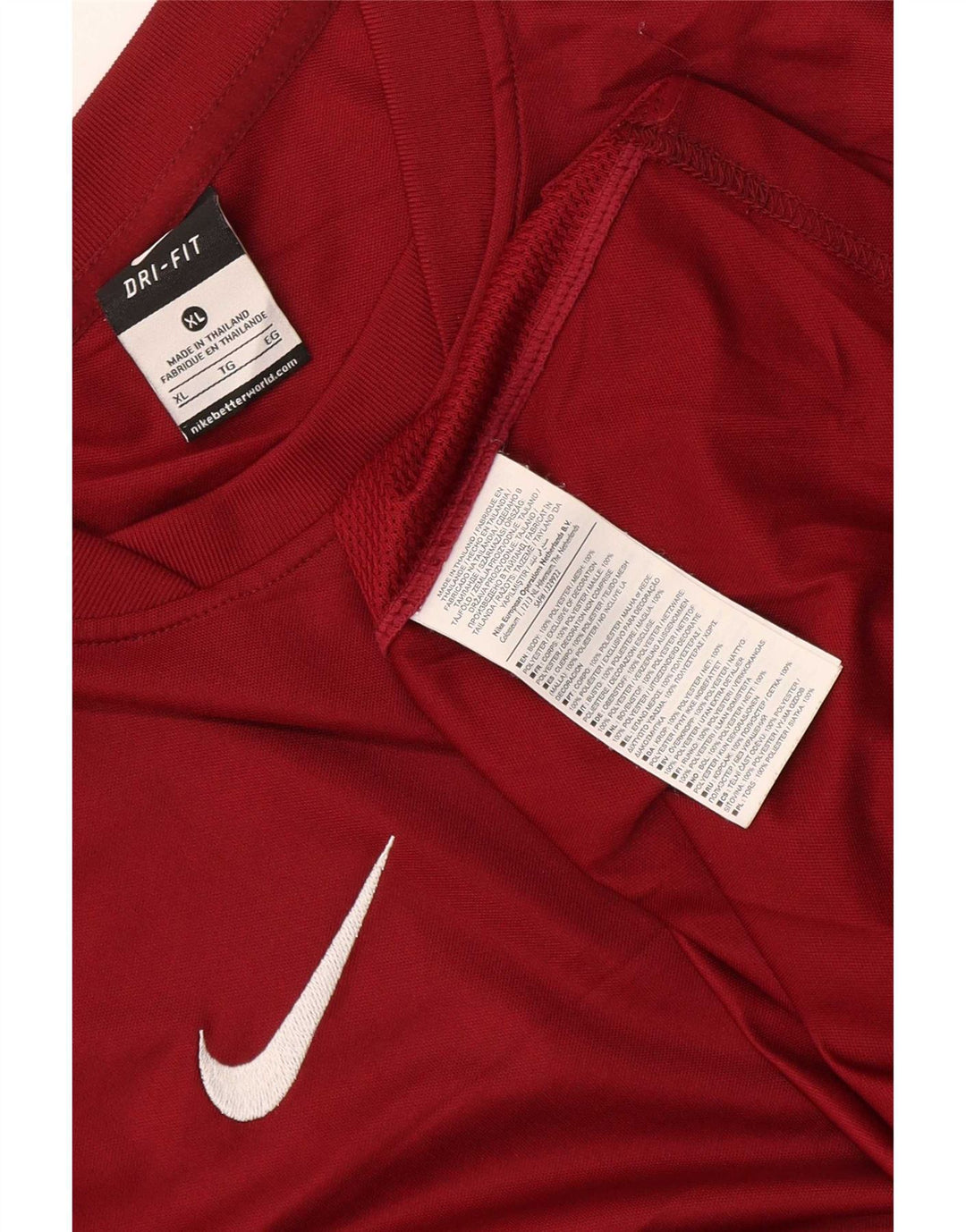 Męski T-shirt Nike Dri Fit Top XL Burgundowy poliester