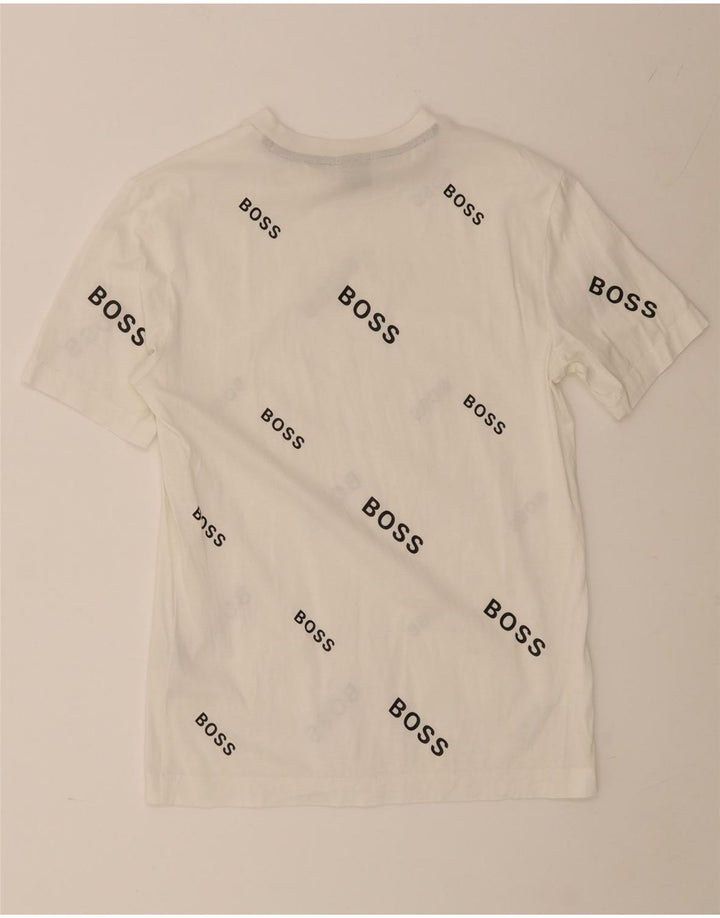 Męska koszulka z grafiką Hugo Boss, mała, biała, bawełniana