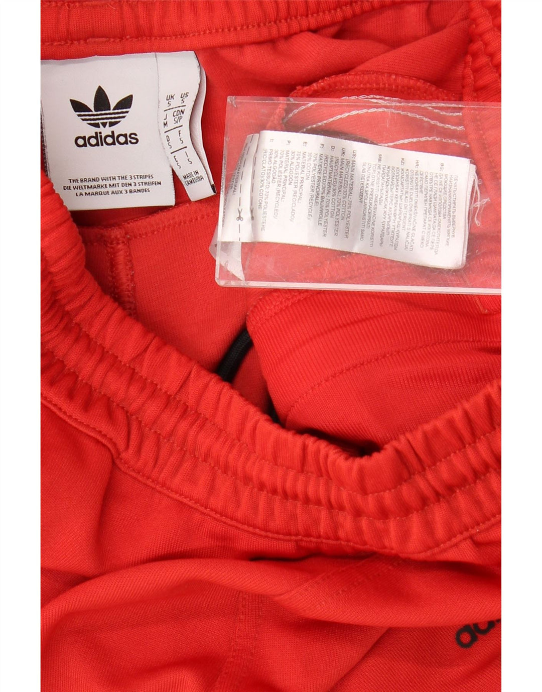 Męskie spodenki sportowe ADIDAS z grafiką, małe, czerwone, poliestrowe