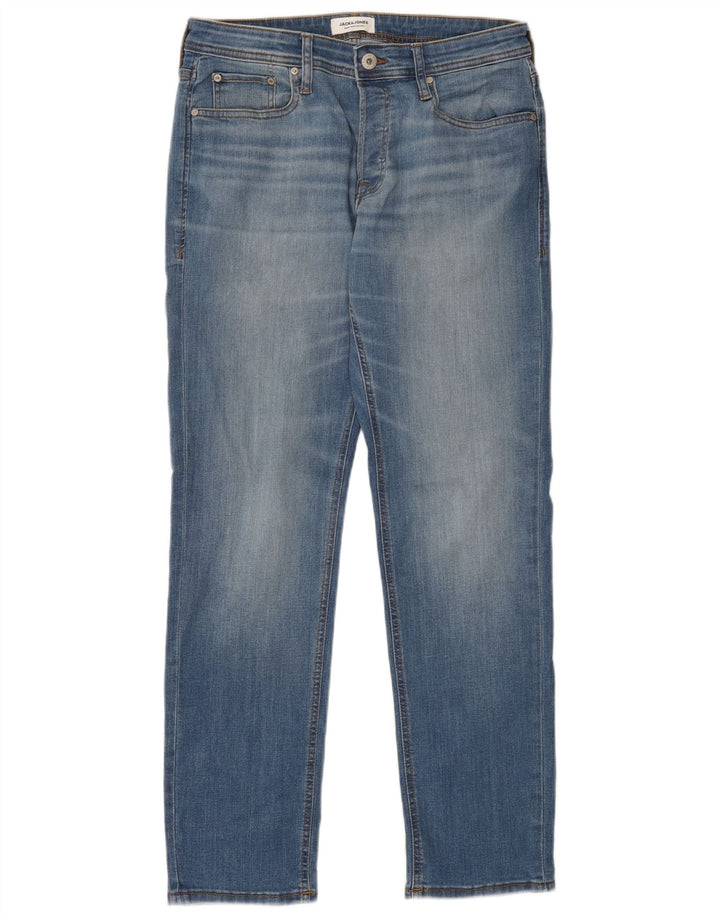 JACK & JONES Męskie proste dżinsy W31 L32 Niebieskie, bawełniane