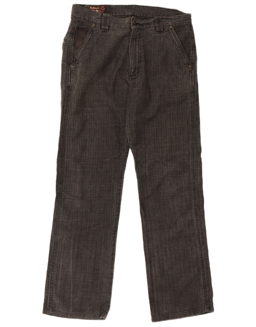 Męskie proste spodnie Chino Marlboro Classics W33 L31 Szara jodełka
