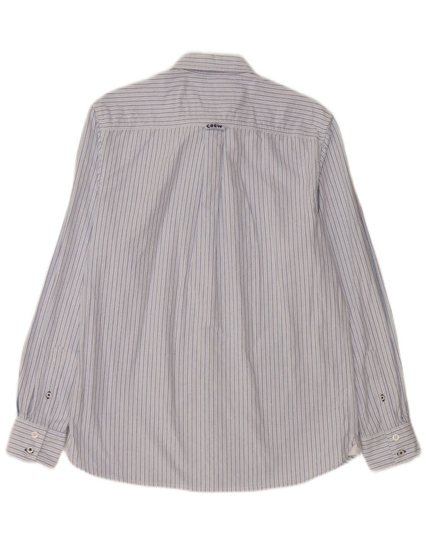 CREW CLOTHING Męska koszula o klasycznym kroju, duża, niebieska, bawełniana w prążki