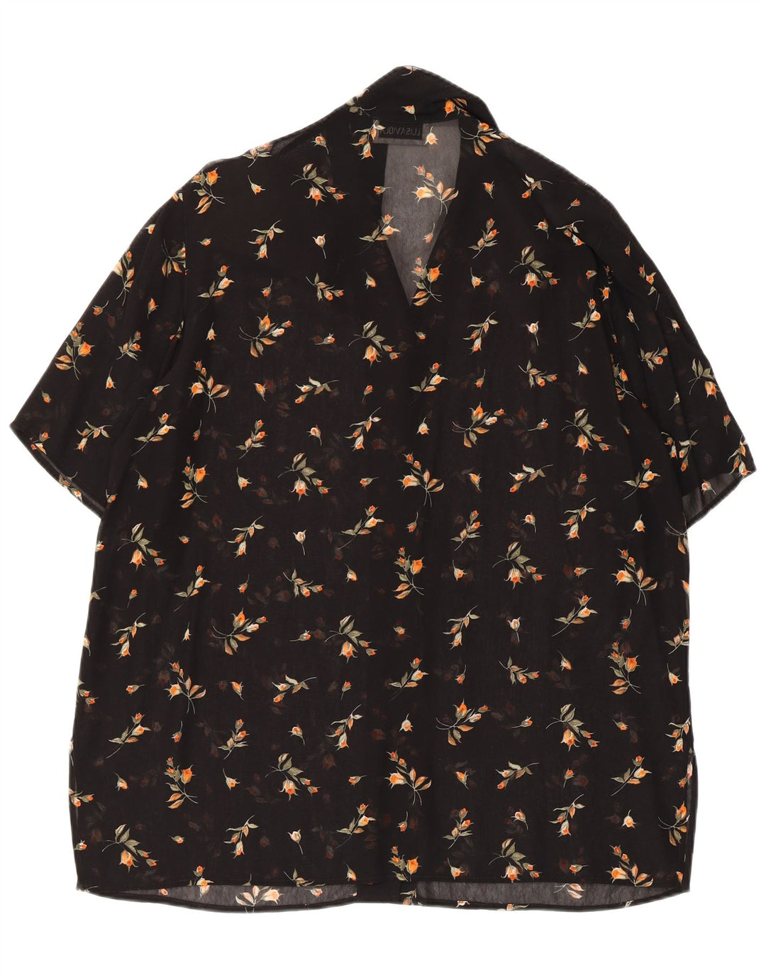 LUISA VIOLA Damska prześwitująca bluzka koszulowa UK 20 2XL Czarna w kwiaty