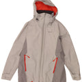 Damska kurtka wiatrówka JACK WOLFSKIN UK 14/16, duża, szara, z blokami kolorów