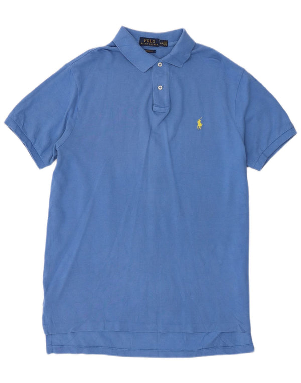 Polo Ralph Lauren Męska koszulka polo o dopasowanym kroju, duża niebieska bawełna