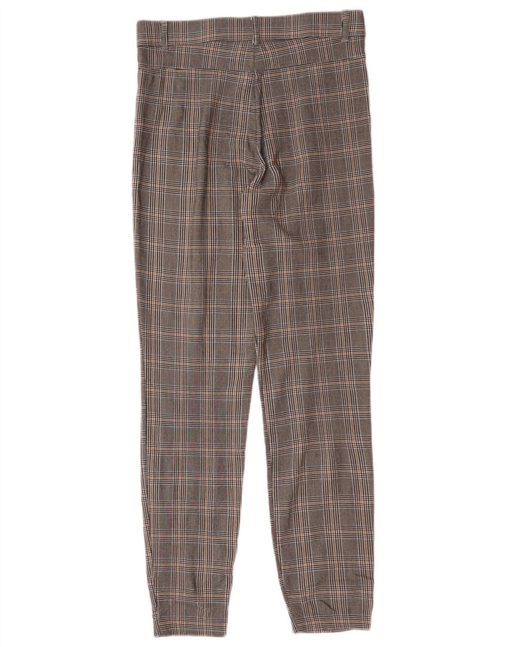 Damskie spodnie typu slim casual Zara, średnie W28 L28, szara wiskoza w pepitkę