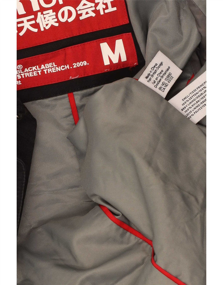 Męski trencz Superdry UK 38, średni czarny, bawełniany