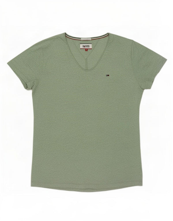 Tommy Hilfiger Mens T-Shirt Top Small Green Flecked Cotton