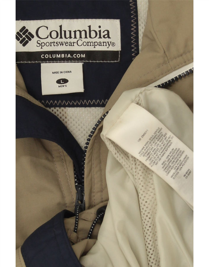 Męska kurtka przeciwdeszczowa Columbia UK 40, duża nylonowa khaki