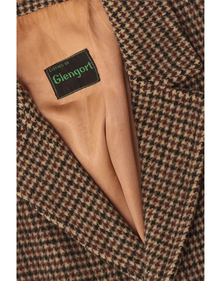 Płaszcz męski vintage UK 36 Small Brown w pepitkę