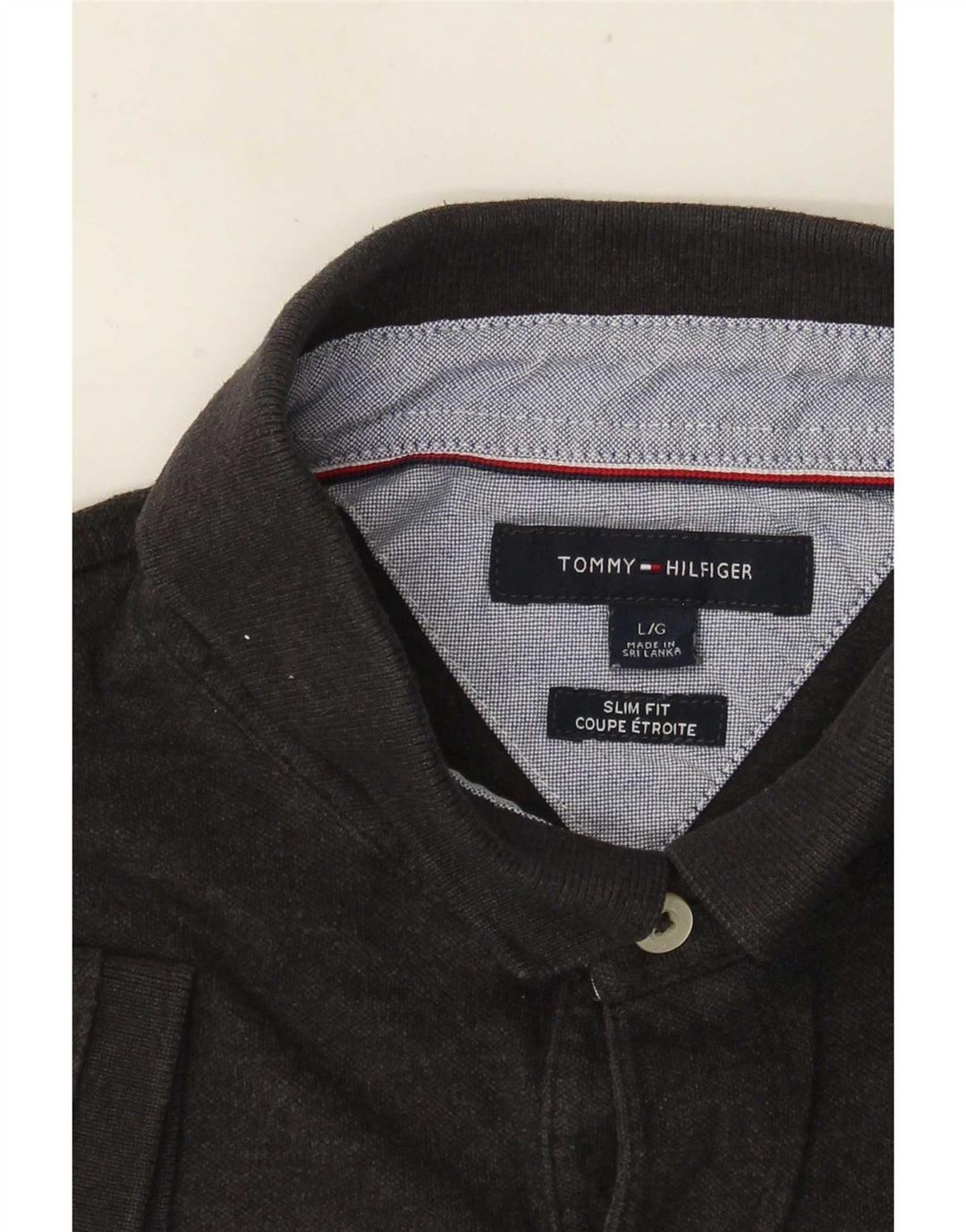 Męska koszulka polo Slim Fit Tommy Hilfiger, duża, szara