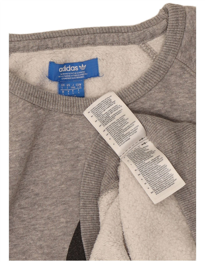 Męska bluza z grafiką ADIDAS, duża, szara, nakrapiana bawełna