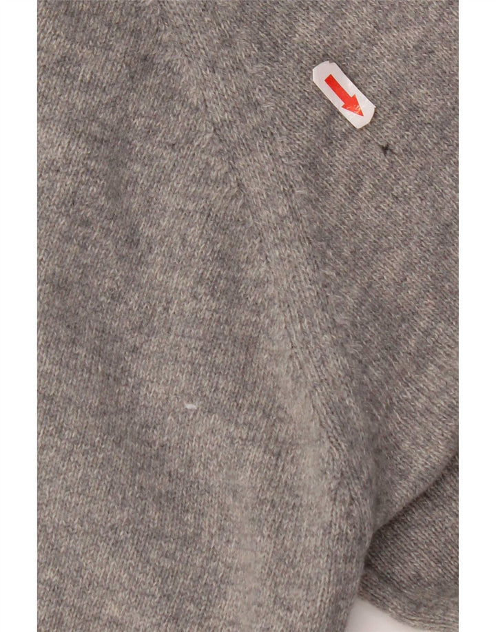 Męski sweter Barbour z dekoltem w łódkę, duży, szary, wełniany