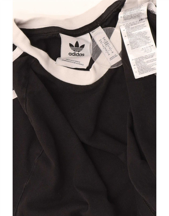 Męska koszulka Adidas z długim rękawem, średnia czarna, bawełniana z blokami kolorów