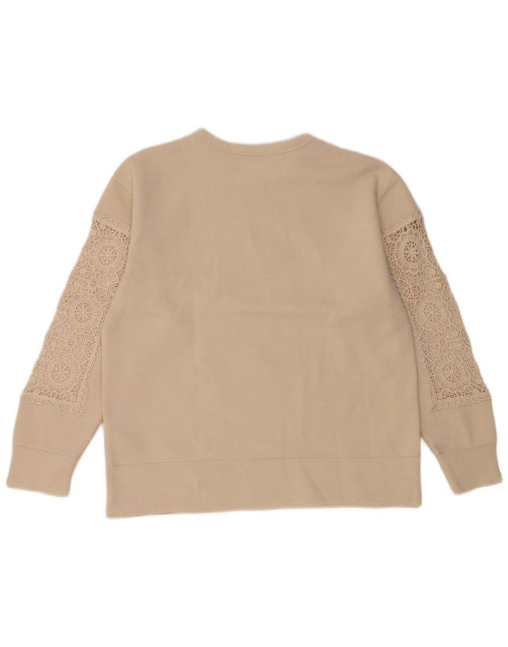 Damski sweter oversize Zara UK 10, mały, beżowy poliester