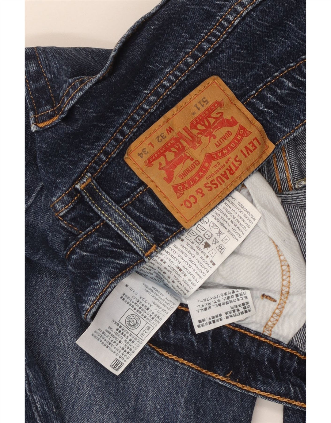 Męskie jeansy LEVI'S 511 Slim W32 L34 Niebieska bawełna