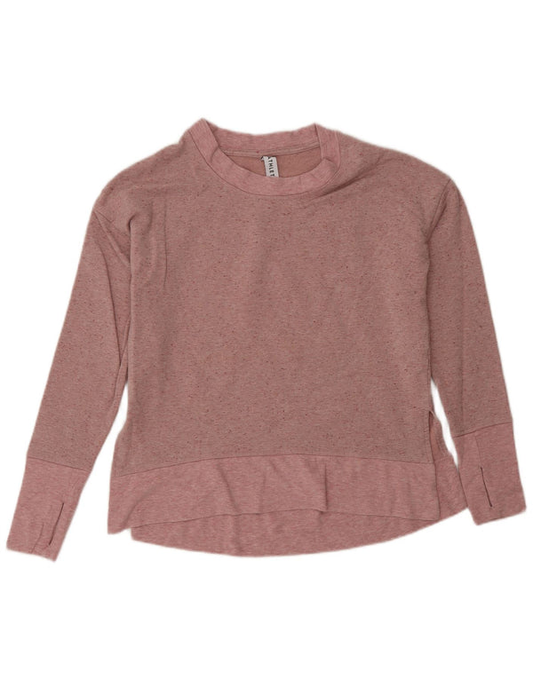 Damska bluza dresowa Athleta o luźnym kroju, UK 6 XS, różowa, nakrapiana bawełna