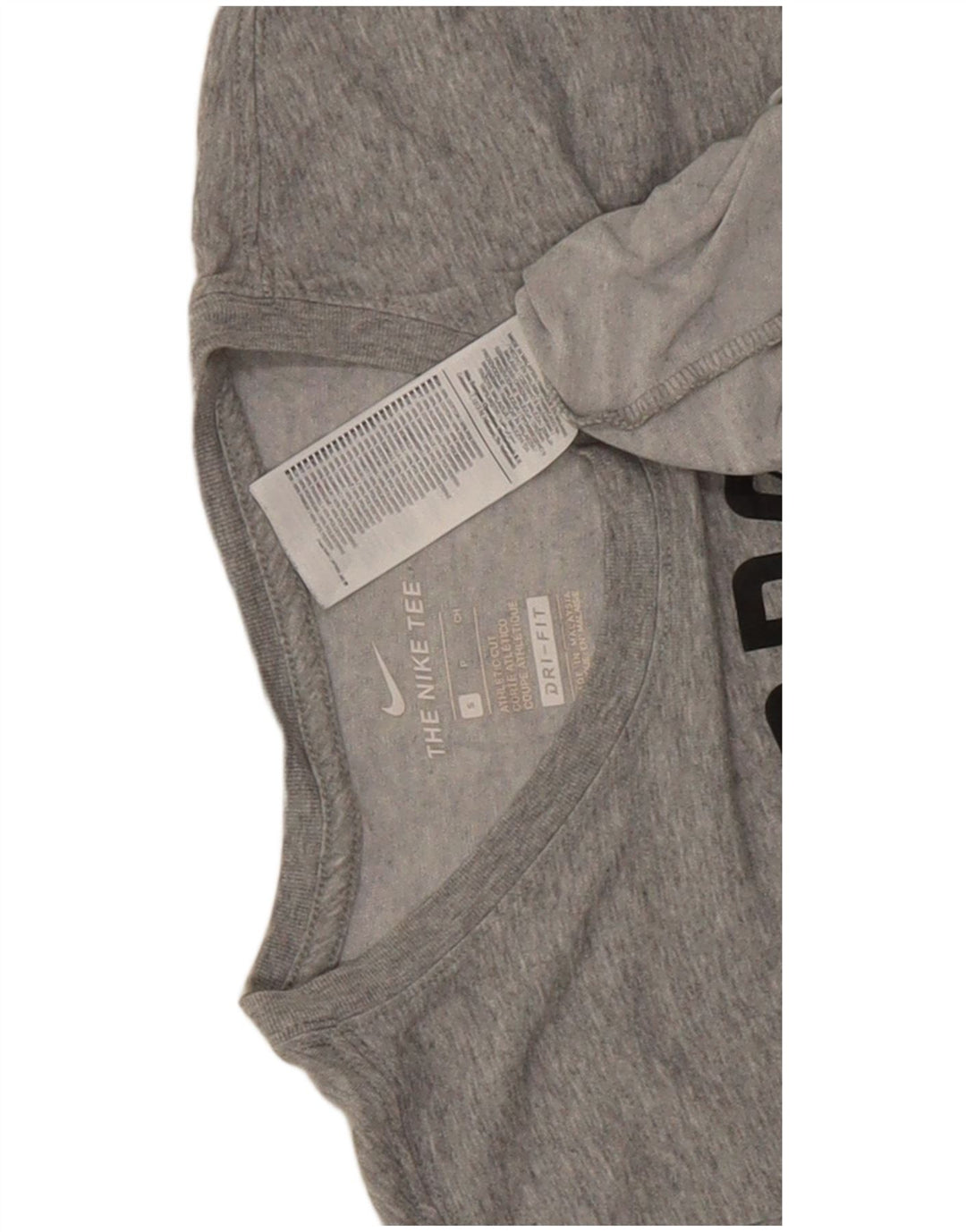Męski T-shirt z grafiką Nike Dri Fit, mały, szary, bawełniany